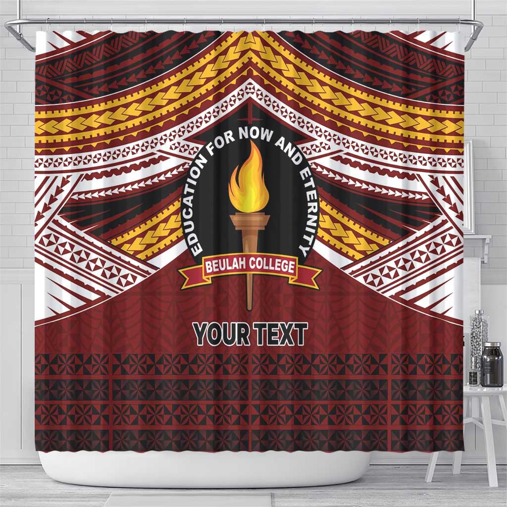 Personalised Tonga Beulah College Shower Curtain Polynesian Ngatu Tribal LT9 - Polynesian Pride