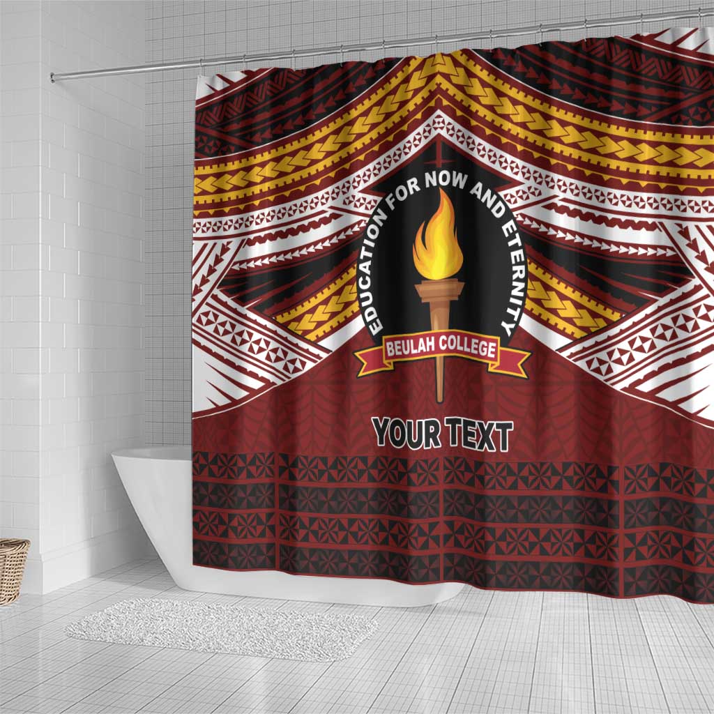 Personalised Tonga Beulah College Shower Curtain Polynesian Ngatu Tribal LT9 - Polynesian Pride