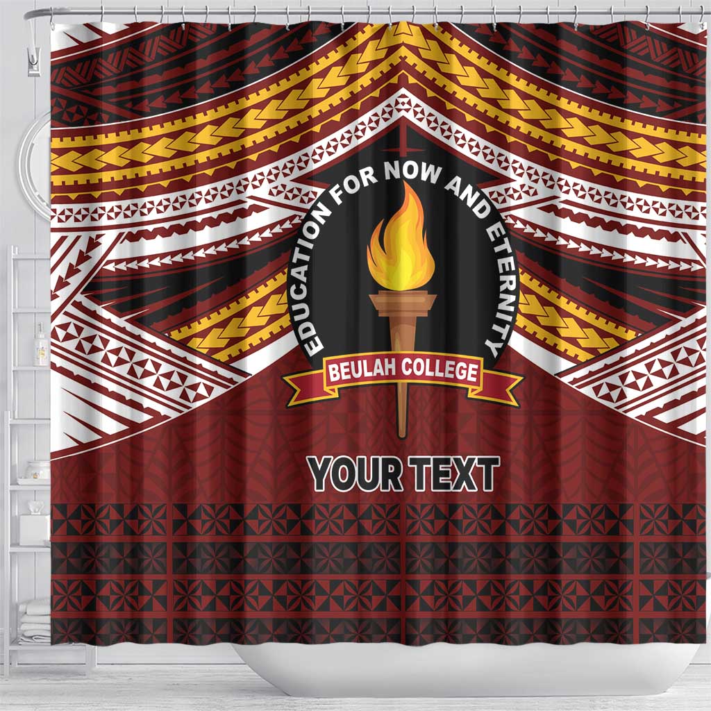 Personalised Tonga Beulah College Shower Curtain Polynesian Ngatu Tribal LT9 - Polynesian Pride