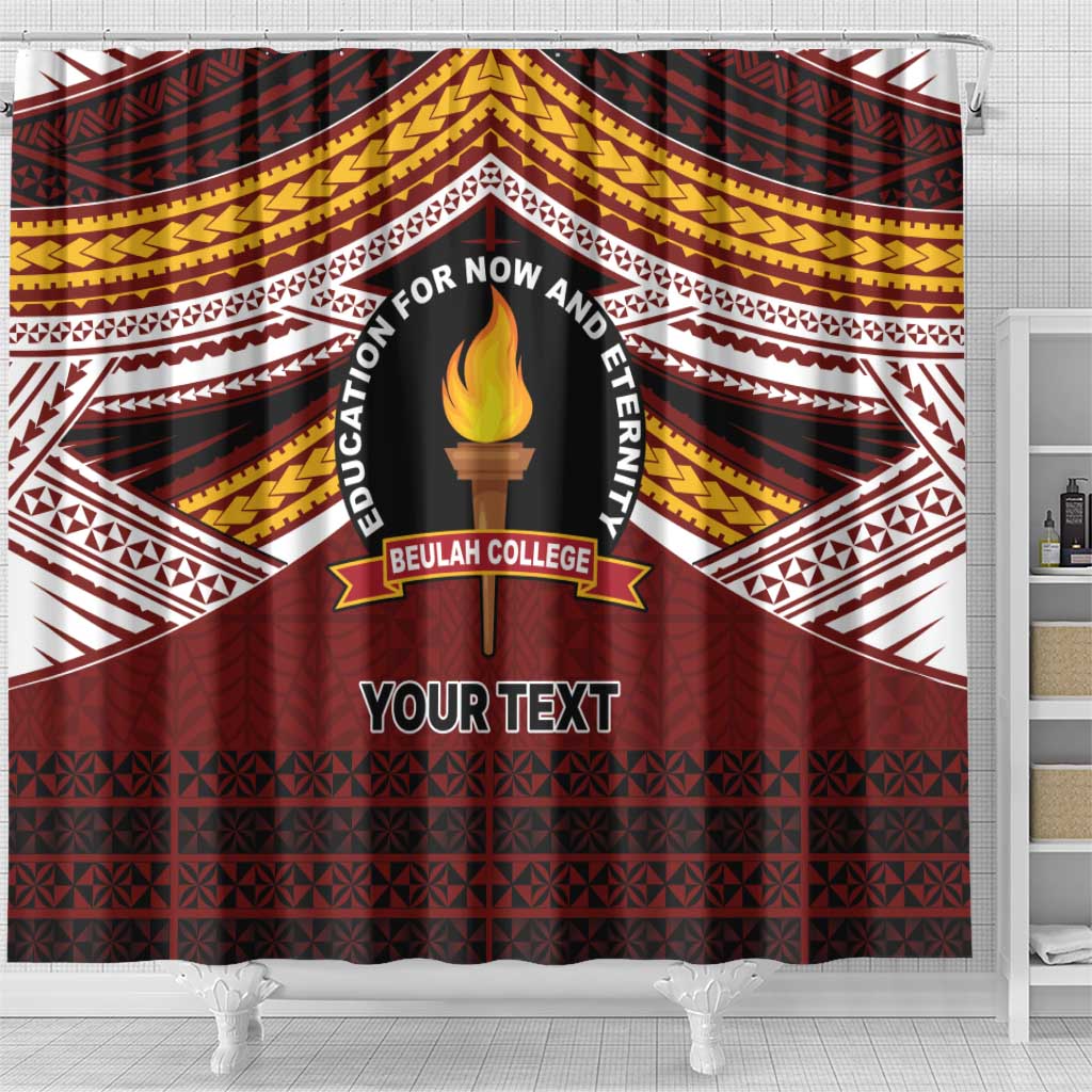 Personalised Tonga Beulah College Shower Curtain Polynesian Ngatu Tribal LT9 - Polynesian Pride