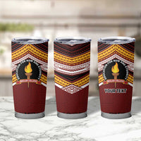 Personalised Tonga Beulah College Tumbler Cup Polynesian Ngatu Tribal LT9 - Polynesian Pride