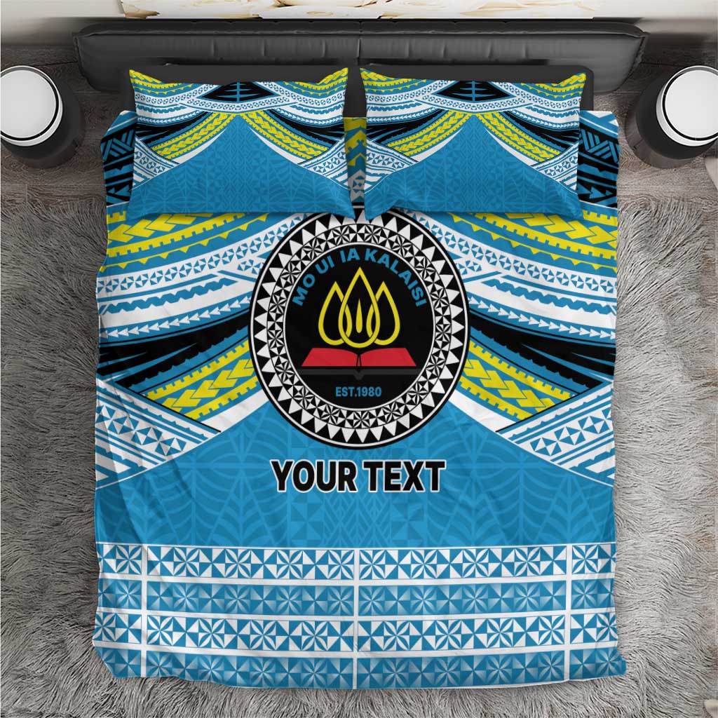 Personalised Tonga Lavengamalie College Bedding Set Polynesian Ngatu Tribal LT9 Blue - Polynesian Pride