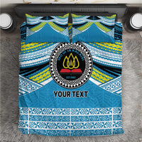 Personalised Tonga Lavengamalie College Bedding Set Polynesian Ngatu Tribal LT9 Blue - Polynesian Pride