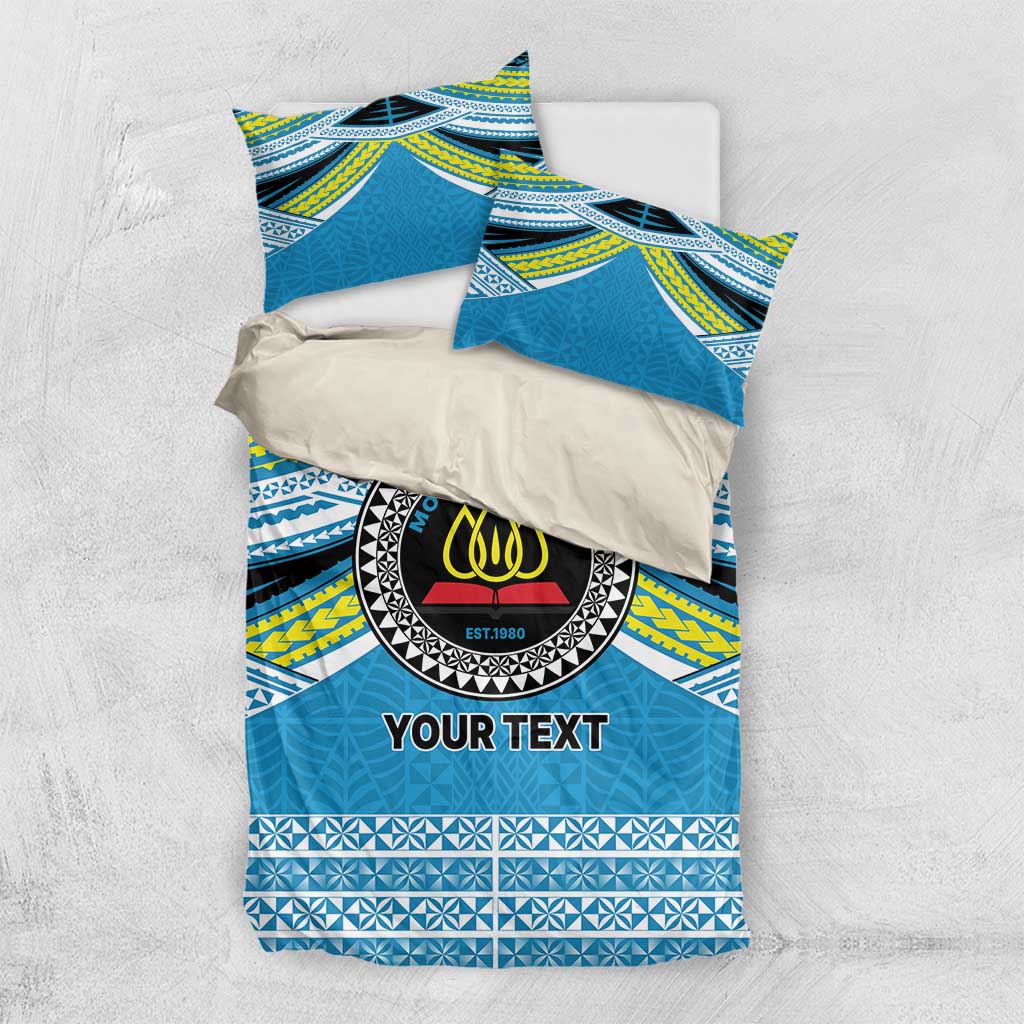 Personalised Tonga Lavengamalie College Bedding Set Polynesian Ngatu Tribal LT9 US Twin 172cm x 218cm Blue - Polynesian Pride