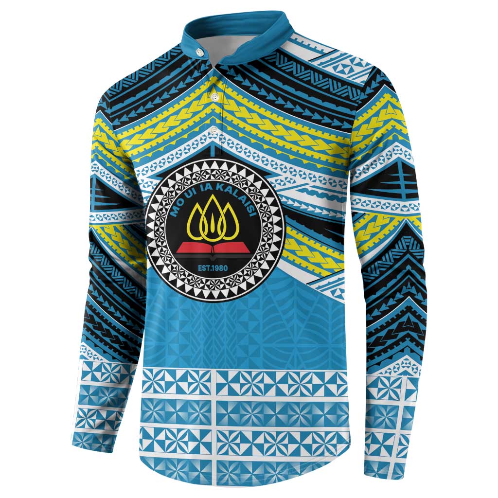 Personalised Tonga Lavengamalie College Button Sweatshirt Polynesian Ngatu Tribal LT9 - Polynesian Pride