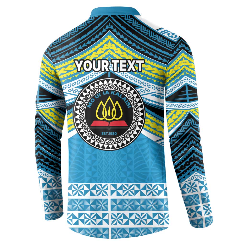 Personalised Tonga Lavengamalie College Button Sweatshirt Polynesian Ngatu Tribal LT9 - Polynesian Pride
