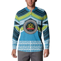 Personalised Tonga Lavengamalie College Button Sweatshirt Polynesian Ngatu Tribal LT9 - Polynesian Pride