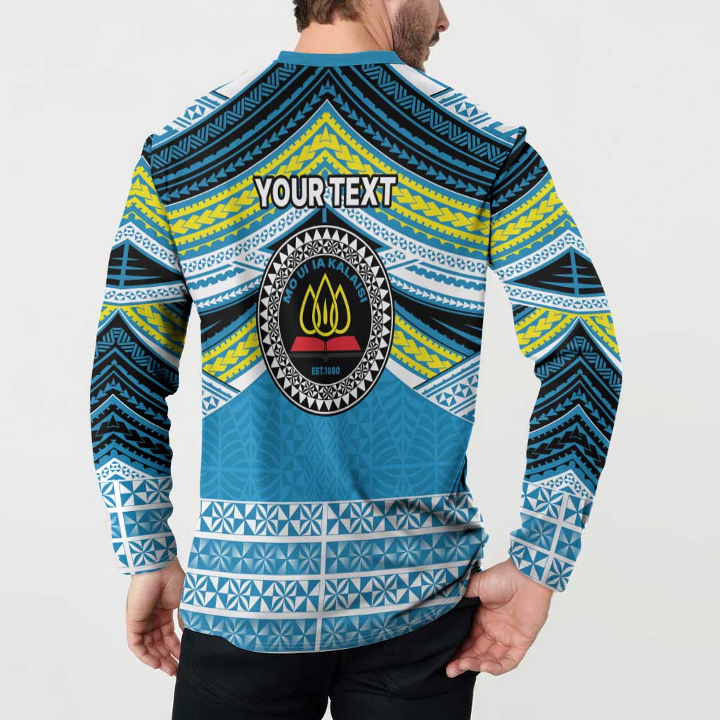 Personalised Tonga Lavengamalie College Button Sweatshirt Polynesian Ngatu Tribal LT9 - Polynesian Pride