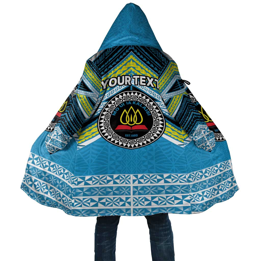 Personalised Tonga Lavengamalie College Cloak Polynesian Ngatu Tribal LT9 Unisex Blue - Polynesian Pride