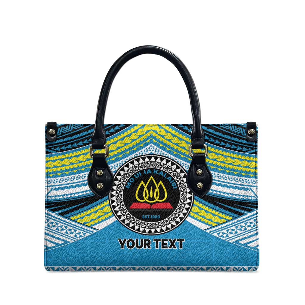 Personalised Tonga Lavengamalie College Leather Bag Polynesian Ngatu Tribal LT9 - Polynesian Pride