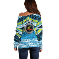 Personalised Tonga Lavengamalie College Off Shoulder Sweater Polynesian Ngatu Tribal LT9 - Polynesian Pride