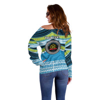 Personalised Tonga Lavengamalie College Off Shoulder Sweater Polynesian Ngatu Tribal LT9 - Polynesian Pride