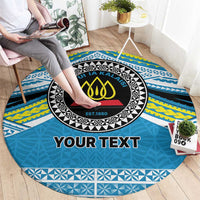 Personalised Tonga Lavengamalie College Round Carpet Polynesian Ngatu Tribal LT9 - Polynesian Pride