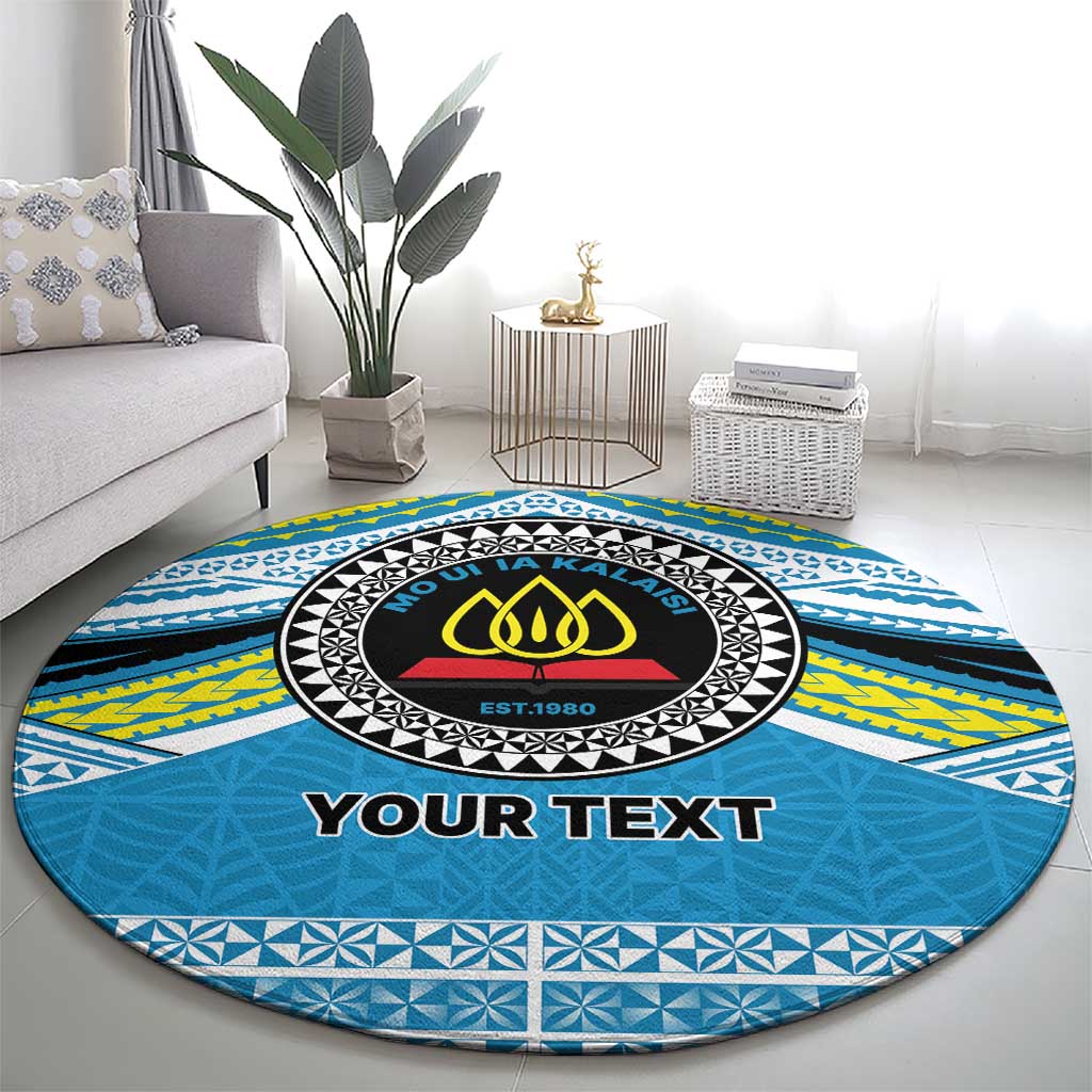 Personalised Tonga Lavengamalie College Round Carpet Polynesian Ngatu Tribal LT9 - Polynesian Pride