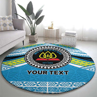 Personalised Tonga Lavengamalie College Round Carpet Polynesian Ngatu Tribal LT9 - Polynesian Pride