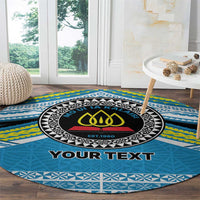 Personalised Tonga Lavengamalie College Round Carpet Polynesian Ngatu Tribal LT9 - Polynesian Pride