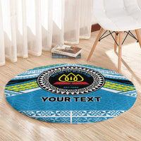 Personalised Tonga Lavengamalie College Round Carpet Polynesian Ngatu Tribal LT9 - Polynesian Pride