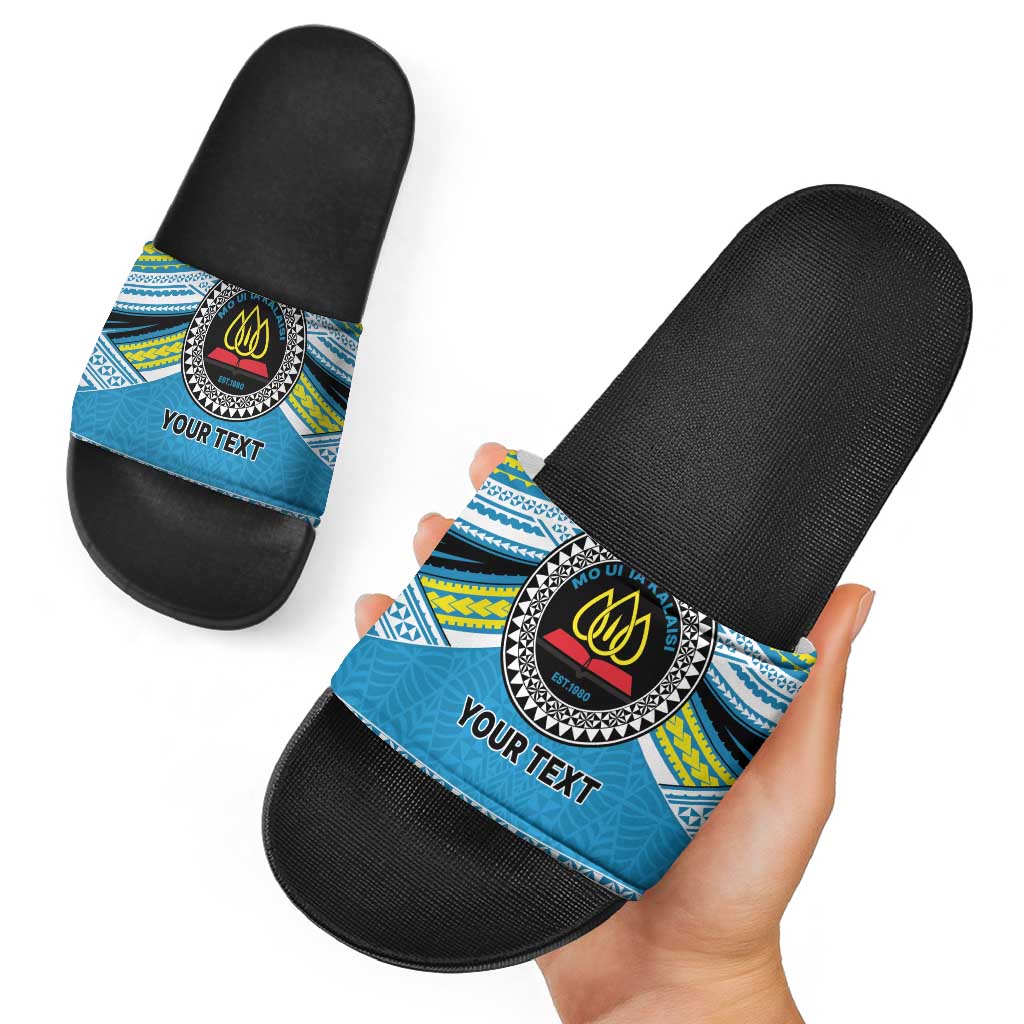 Personalised Tonga Lavengamalie College Slide Sandals Polynesian Ngatu Tribal LT9 - Polynesian Pride