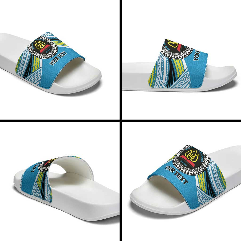 Personalised Tonga Lavengamalie College Slide Sandals Polynesian Ngatu Tribal LT9 - Polynesian Pride