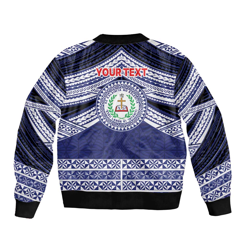 Personalised Tonga Sia'atoutai Theological College Bomber Jacket Polynesian Ngatu Tribal LT9 - Polynesian Pride