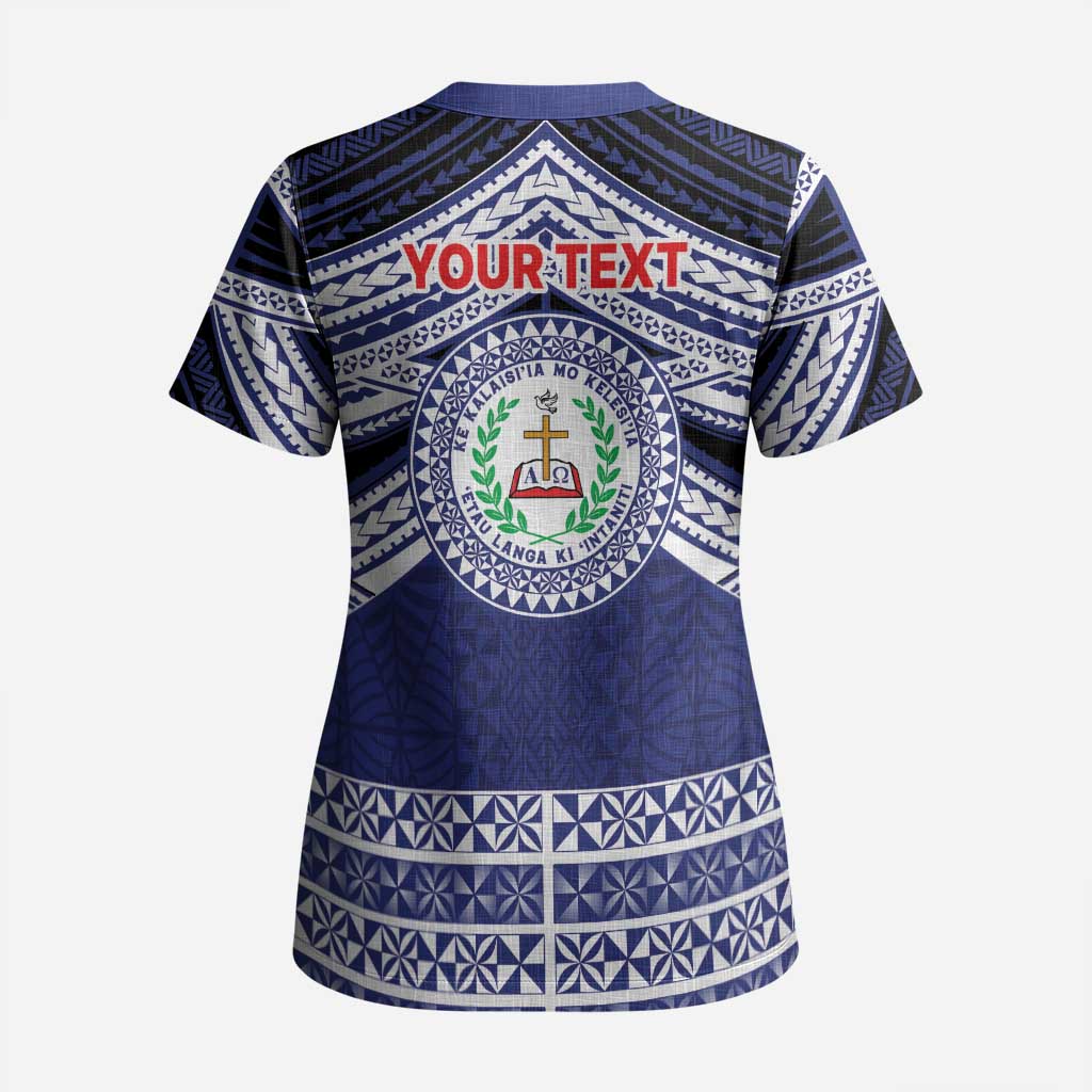 Personalised Tonga Sia'atoutai Theological College Scrub Top Polynesian Ngatu Tribal LT9 - Polynesian Pride