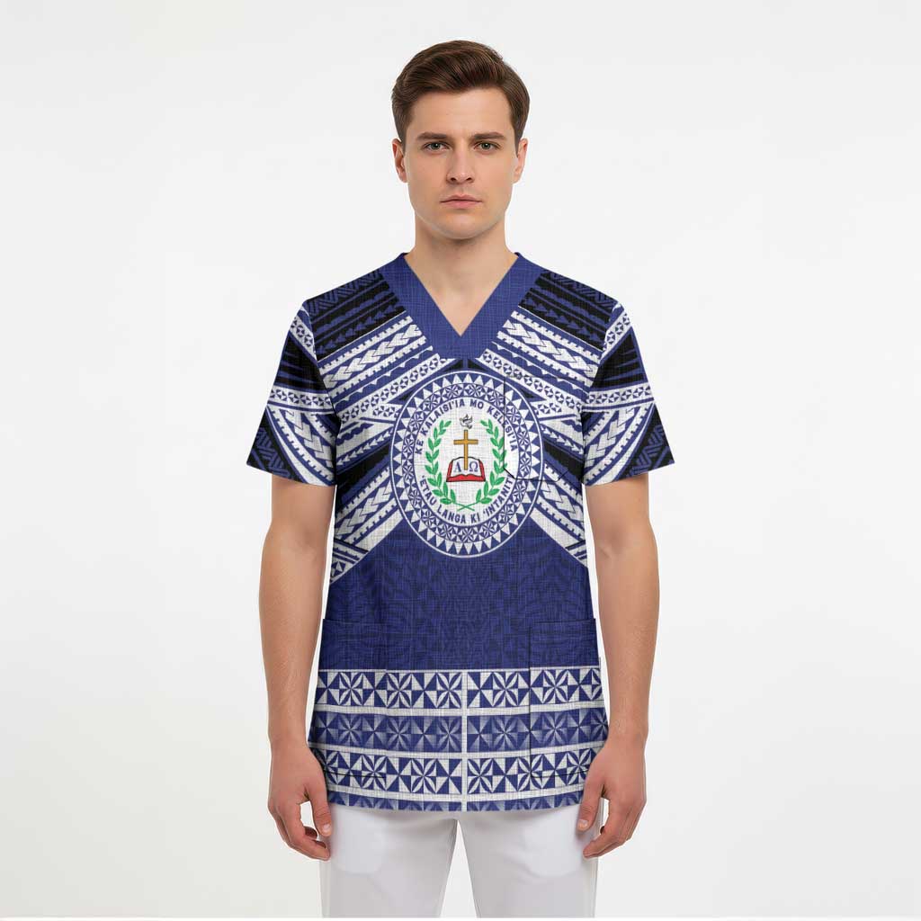 Personalised Tonga Sia'atoutai Theological College Scrub Top Polynesian Ngatu Tribal LT9 - Polynesian Pride