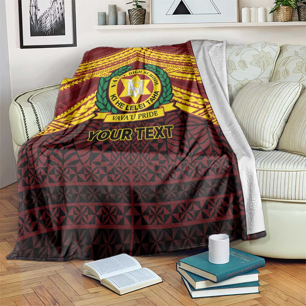 Personalised Tonga Vava'u High School Blanket Polynesian Ngatu Tribal LT9 Red - Polynesian Pride