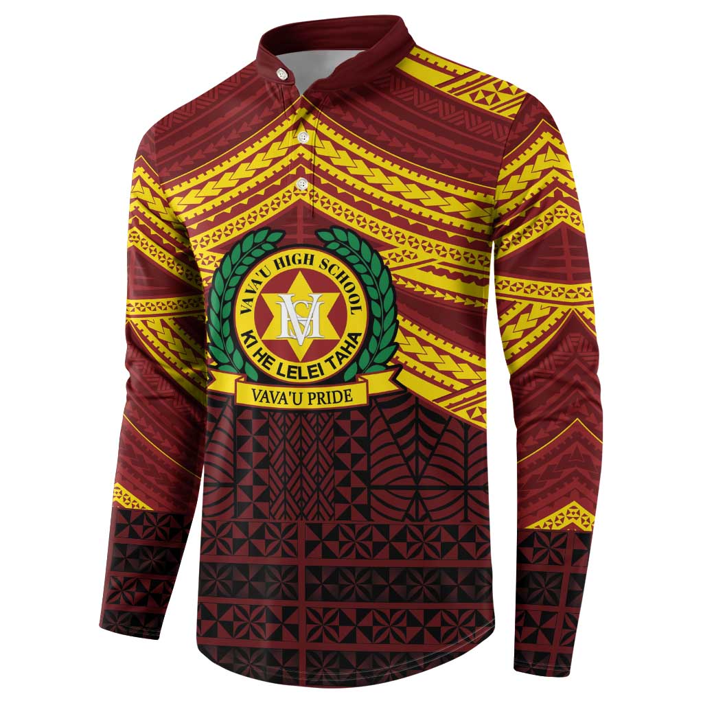 Personalised Tonga Vava'u High School Button Sweatshirt Polynesian Ngatu Tribal LT9 - Polynesian Pride