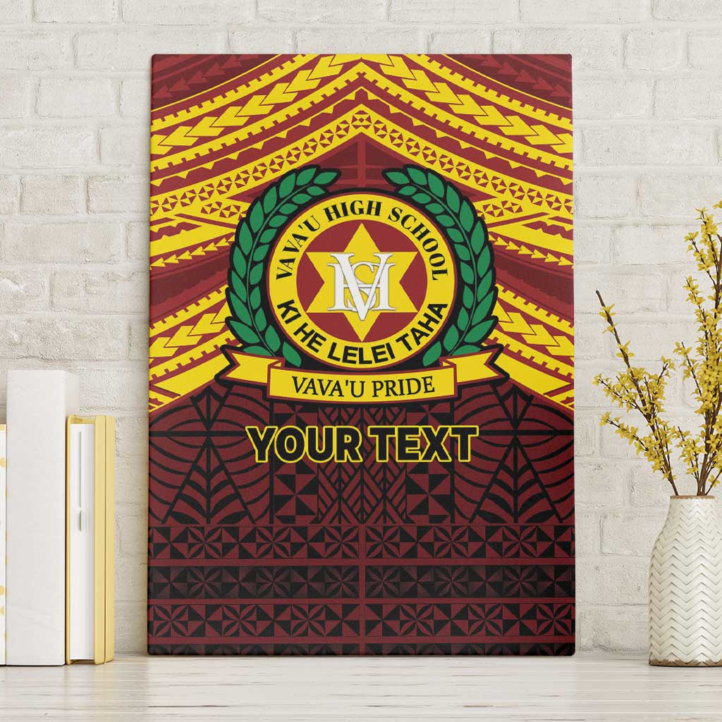Personalised Tonga Vava'u High School Canvas Wall Art Polynesian Ngatu Tribal LT9 Without Frame Red - Polynesian Pride