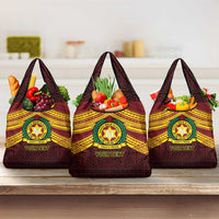 Personalised Tonga Vava'u High School Grocery Bag Polynesian Ngatu Tribal LT9 3-pack One Size Red - Polynesian Pride