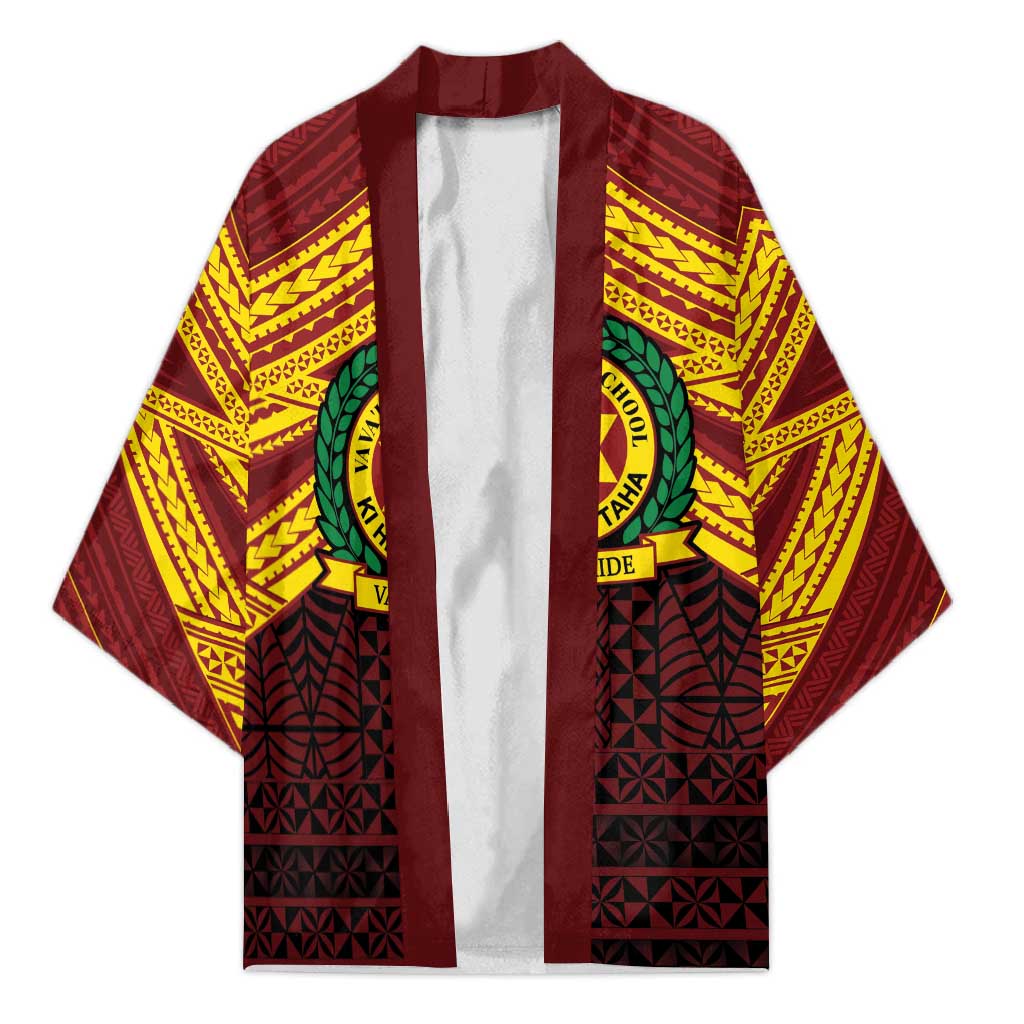 Personalised Tonga Vava'u High School Kimono Polynesian Ngatu Tribal LT9 Unisex Red - Polynesian Pride