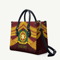 Personalised Tonga Vava'u High School Leather Bag Polynesian Ngatu Tribal LT9 Red - Polynesian Pride
