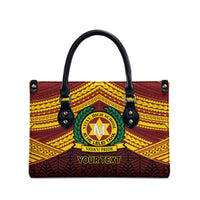 Personalised Tonga Vava'u High School Leather Bag Polynesian Ngatu Tribal LT9 - Polynesian Pride