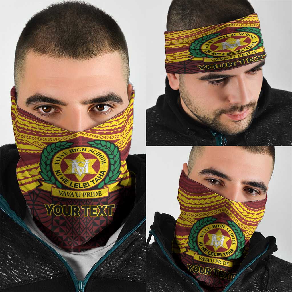 Personalised Tonga Vava'u High School Neck Gaiter Polynesian Ngatu Tribal LT9 - Polynesian Pride