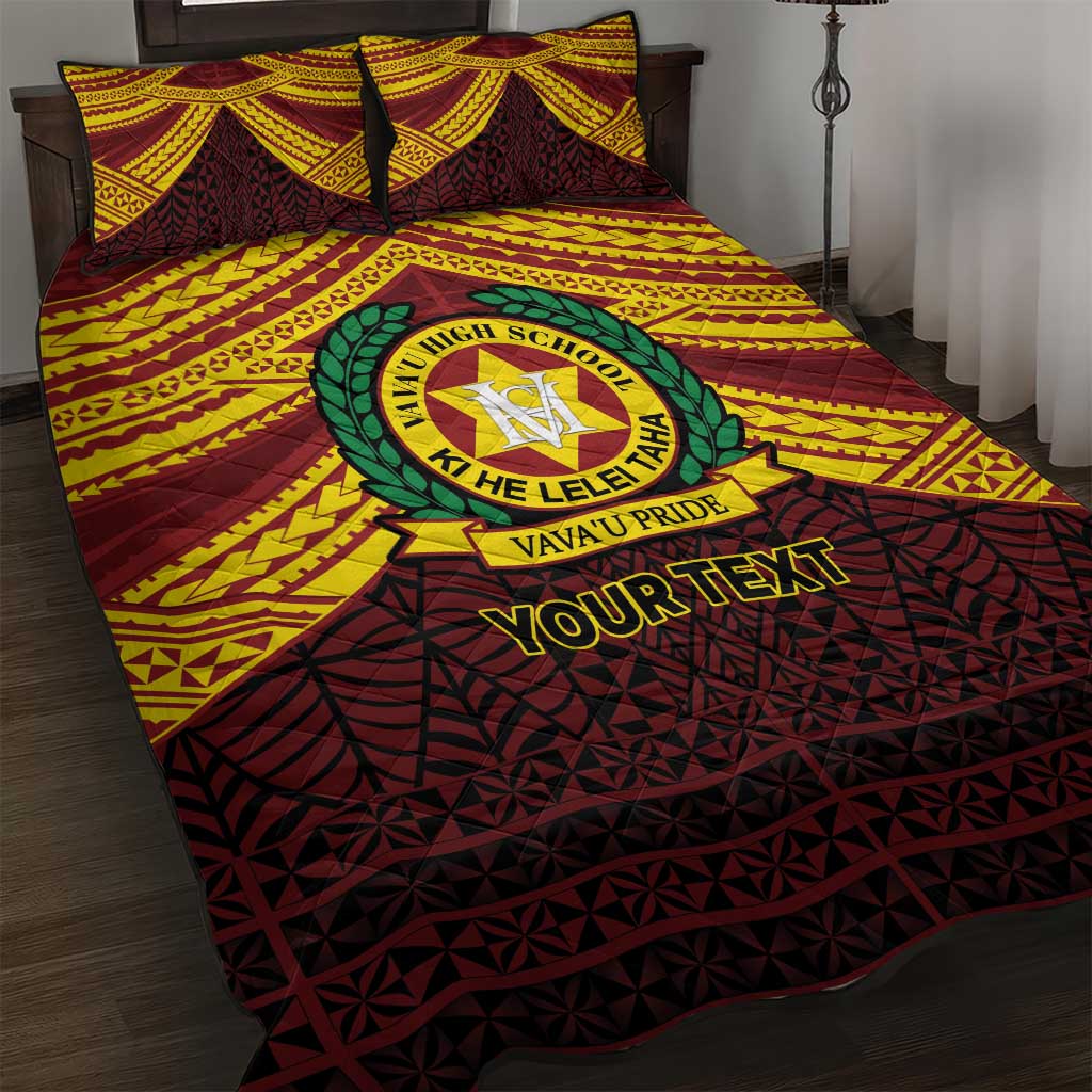 Personalised Tonga Vava'u High School Quilt Bed Set Polynesian Ngatu Tribal LT9 Red - Polynesian Pride
