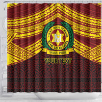 Personalised Tonga Vava'u High School Shower Curtain Polynesian Ngatu Tribal LT9 - Polynesian Pride