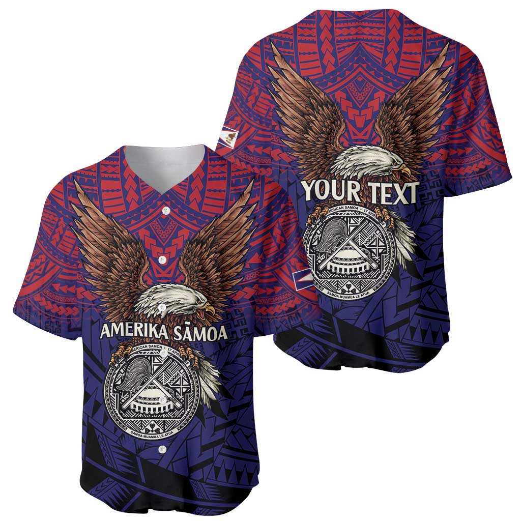 American Samoa Brave Eagle Personalized Baseball Jersey National Flag Color LT9 - Polynesian Pride