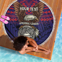 American Samoa Brave Eagle Personalized Beach Blanket National Flag Color LT9 - Polynesian Pride