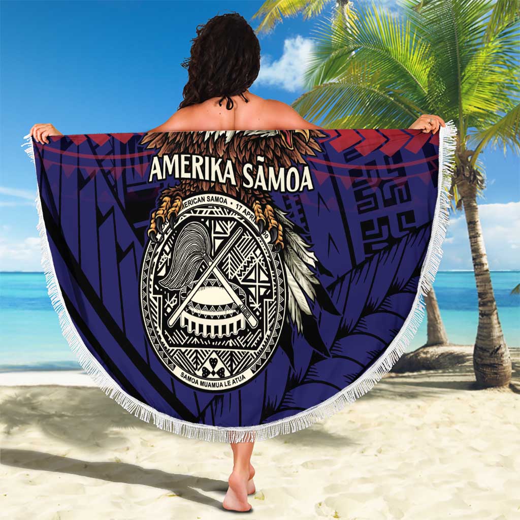 American Samoa Brave Eagle Personalized Beach Blanket National Flag Color LT9 - Polynesian Pride