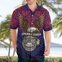 American Samoa Brave Eagle Personalized Hawaiian Shirt National Flag Color LT9 - Polynesian Pride