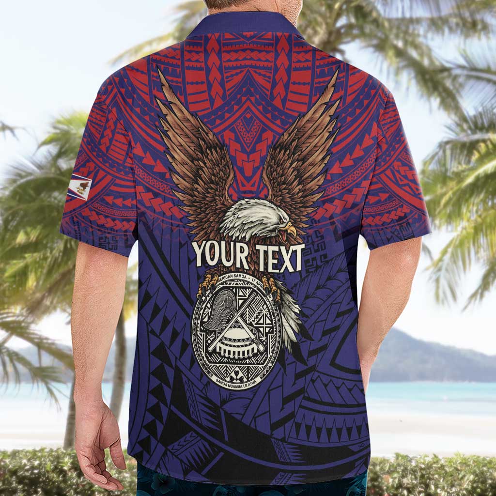 American Samoa Brave Eagle Personalized Hawaiian Shirt National Flag Color LT9 - Polynesian Pride