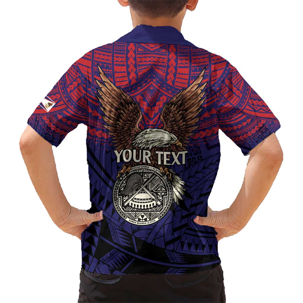 American Samoa Brave Eagle Personalized Hawaiian Shirt National Flag Color LT9 - Polynesian Pride