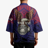 American Samoa Brave Eagle Personalized Kimono National Flag Color LT9 - Polynesian Pride