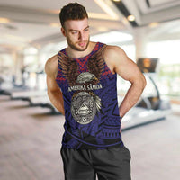 American Samoa Brave Eagle Personalized Men Tank Top National Flag Color LT9 Blue - Polynesian Pride
