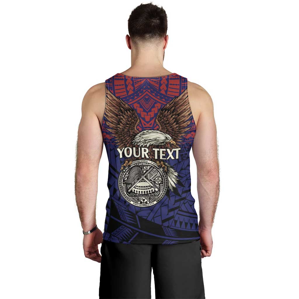American Samoa Brave Eagle Personalized Men Tank Top National Flag Color LT9 - Polynesian Pride