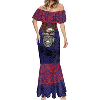 American Samoa Brave Eagle Personalized Mermaid Dress National Flag Color LT9 - Polynesian Pride