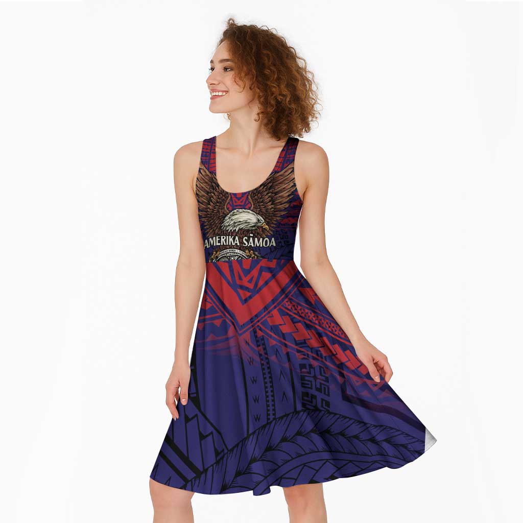 American Samoa Brave Eagle Personalized Midi Dress National Flag Color LT9 - Polynesian Pride