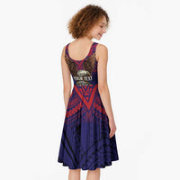 American Samoa Brave Eagle Personalized Midi Dress National Flag Color LT9 - Polynesian Pride