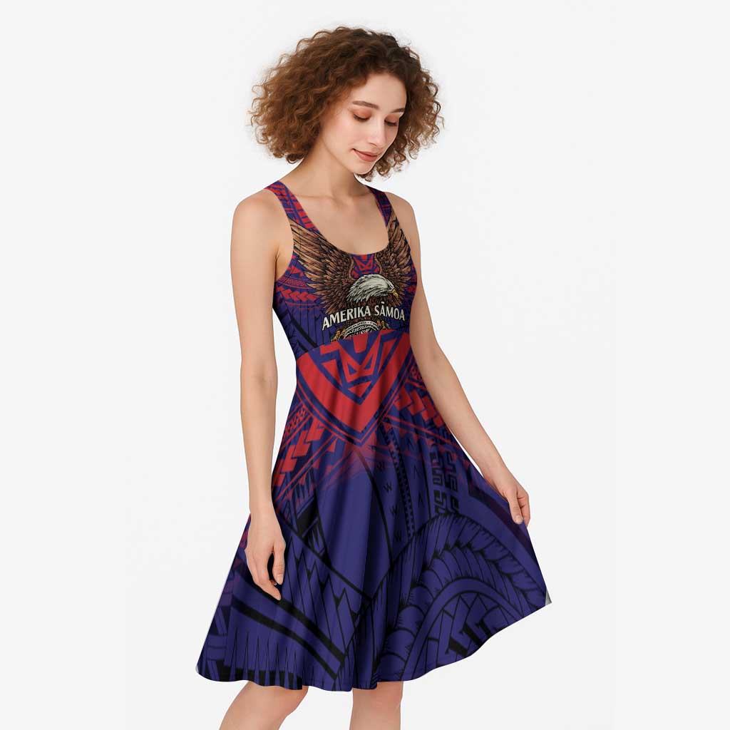American Samoa Brave Eagle Personalized Midi Dress National Flag Color LT9 - Polynesian Pride