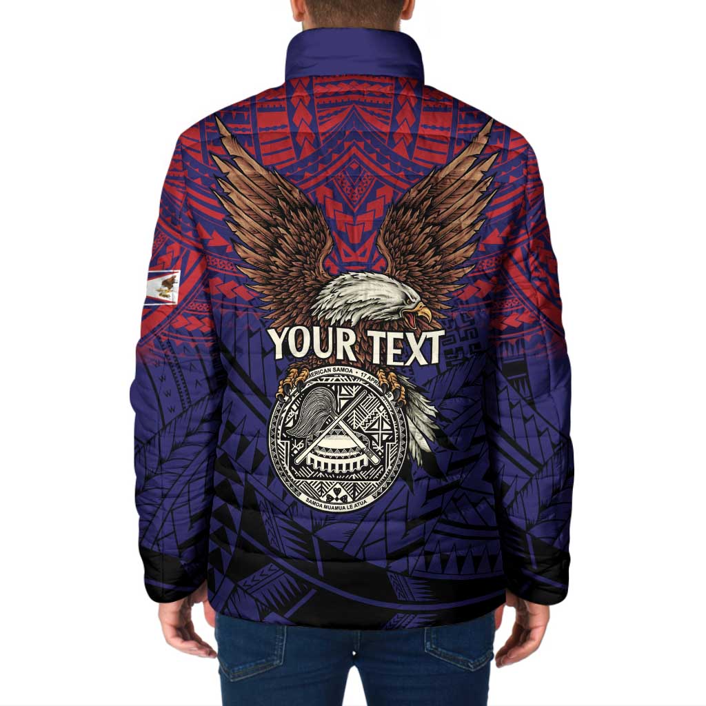 American Samoa Brave Eagle Personalized Padded Jacket National Flag Color LT9 - Polynesian Pride